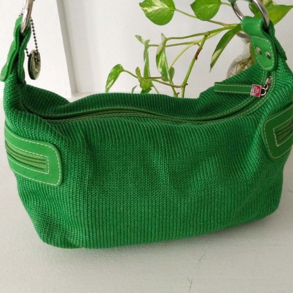 💚The SAk green & white shoulder bag purse